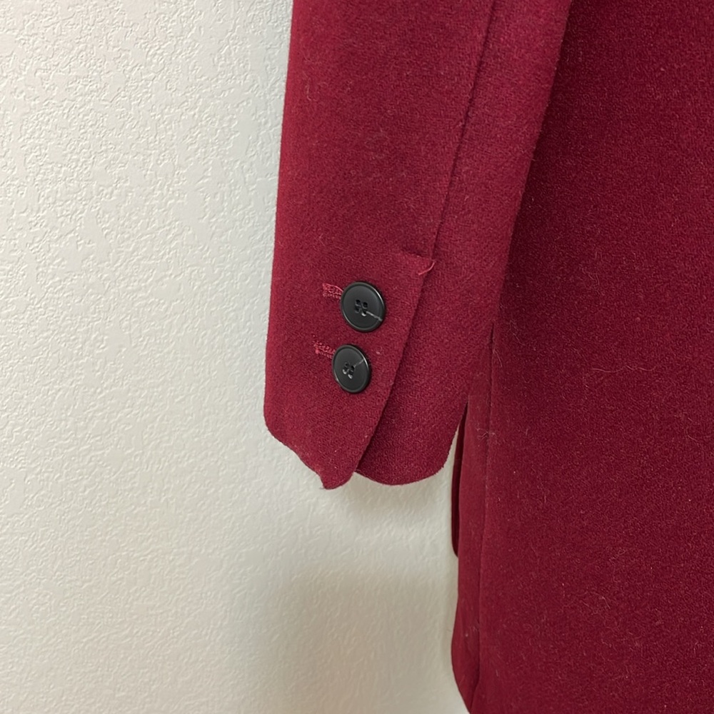 Trf collection Zara maroon deep v wool coat size small - Picture 6 of 12